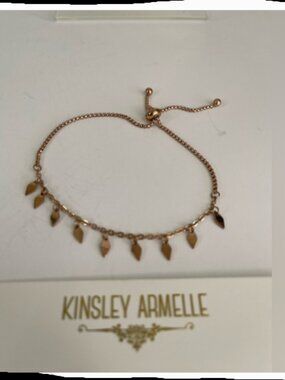 Kinsley Armelle Gold Charm Bracelet Adjustable Dainty